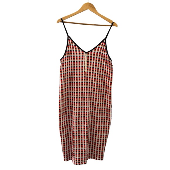 Zara Jacquard Knit Spaghetti Strap Midi Dress New Size L - Picture 5 of 10